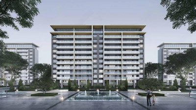 现代住宅小区外观3D模型下载